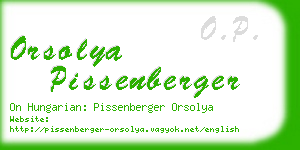 orsolya pissenberger business card